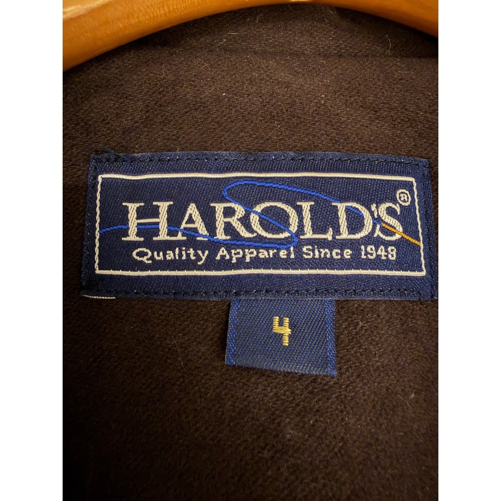 Harolds Vintage Brown Cotton Utility Jacket Blazer Made in USA Size 4 - Picture 2 of 5